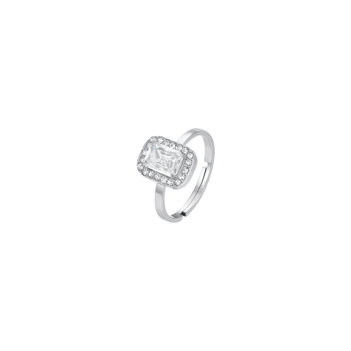 BAGUE FEMME EN ACIER AVEC CRISTAUX ET ZIRCON