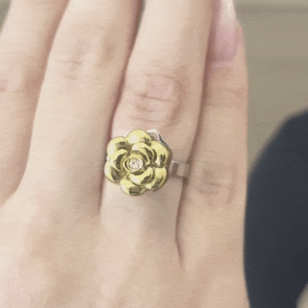 BAGUE FEMME EN ACIER IP OR RONDE ROSE