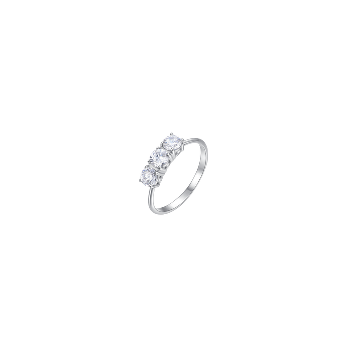 ANELLO DONNA IN ACCIAIO CON CRISTALLI BIANCHI - TAGLIA 14