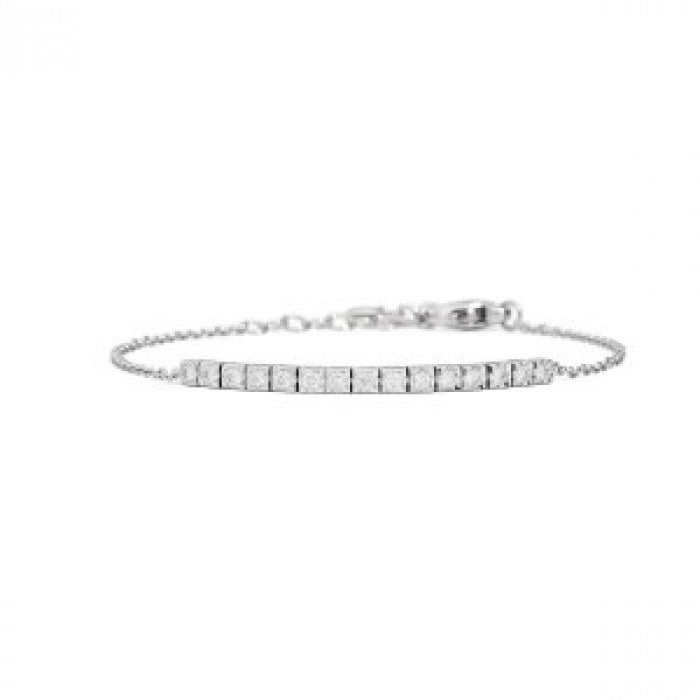 Central face cube tennis bracelet br 0.17