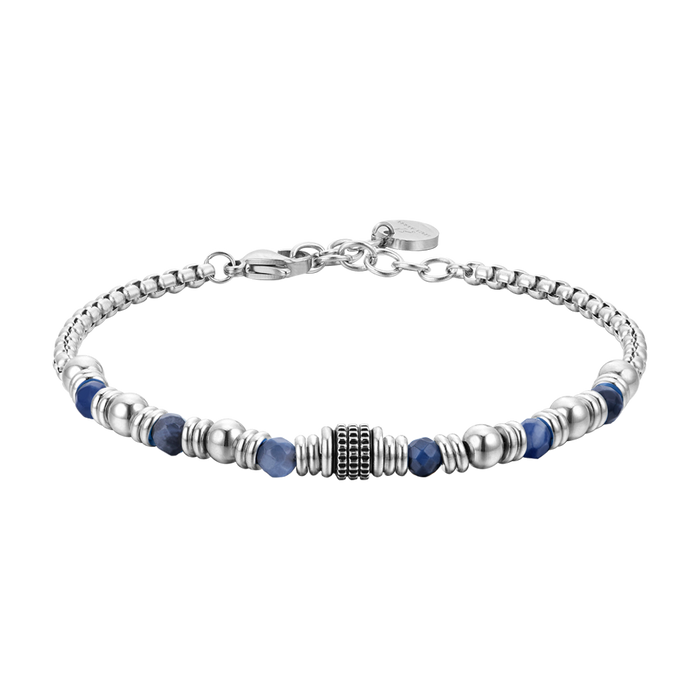 BRACELET HOMME EN ACIER SODALITE BLEU