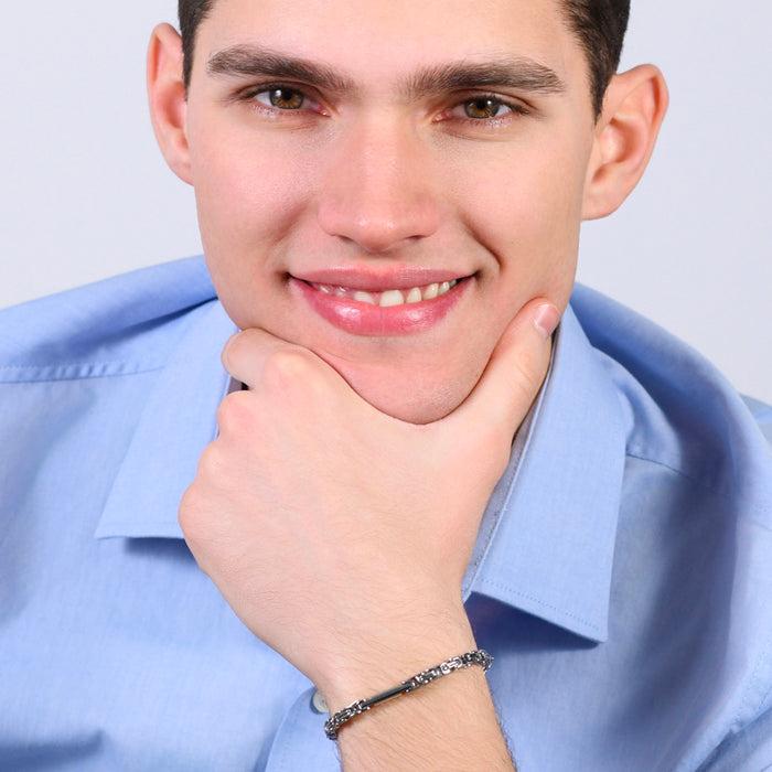 MEN'S STEEL BRACELET WITH ELEMENT