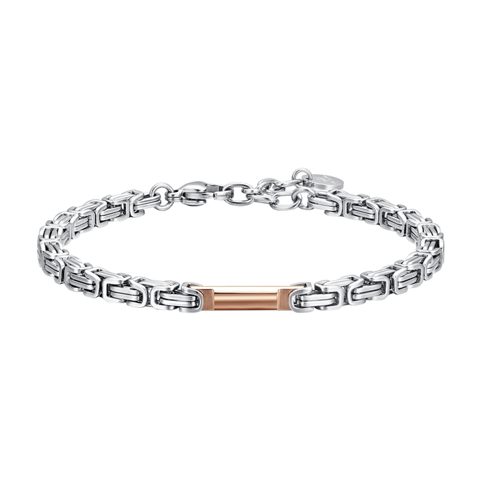 MEN'S BRACELET IN STEEL WITH IP ROSE ELEMENT