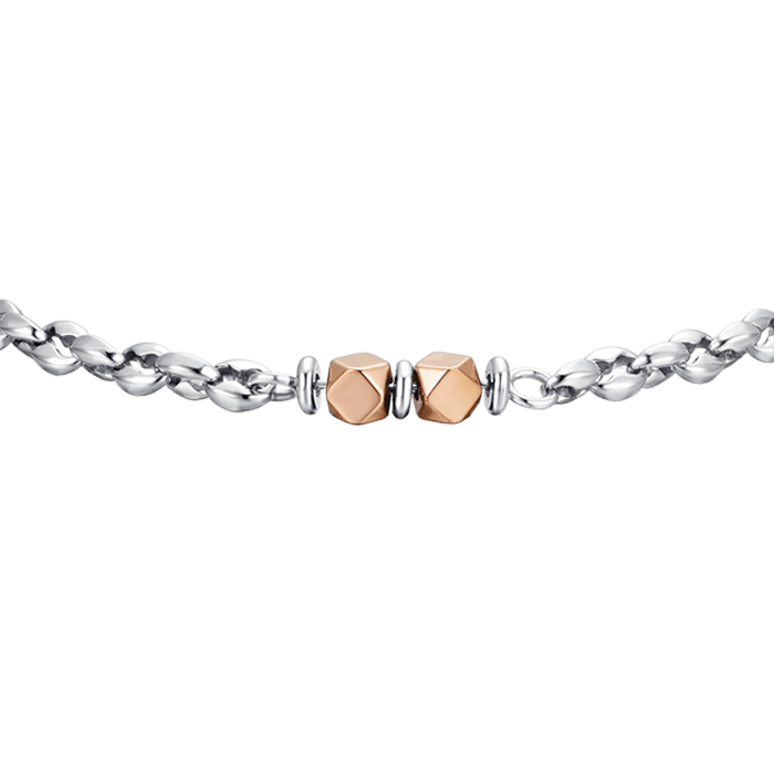 BRACELET HOMME EN ACIER HÉMATITE IP ROSE