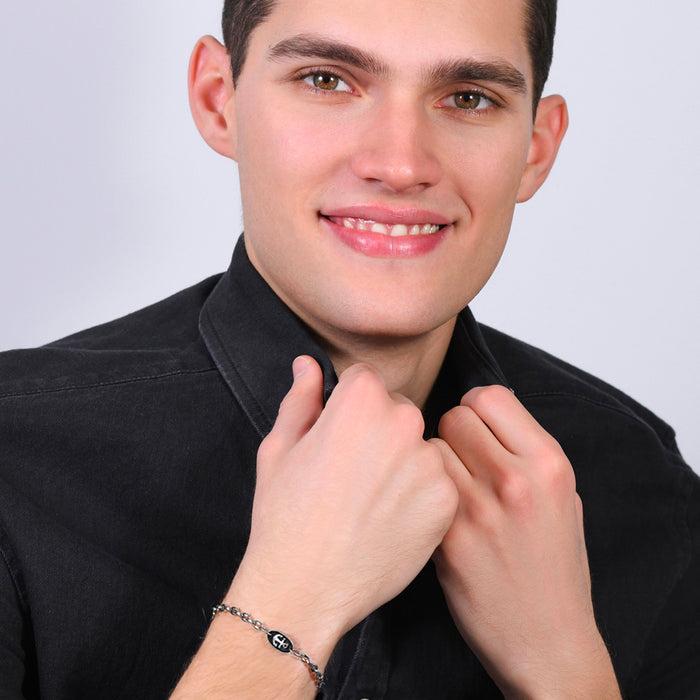 MEN'S STEEL BRACELET WITH ANCHOR