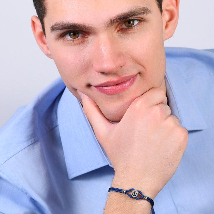 MEN'S BRACELET IN BLUE ROPE AND ANCHOR