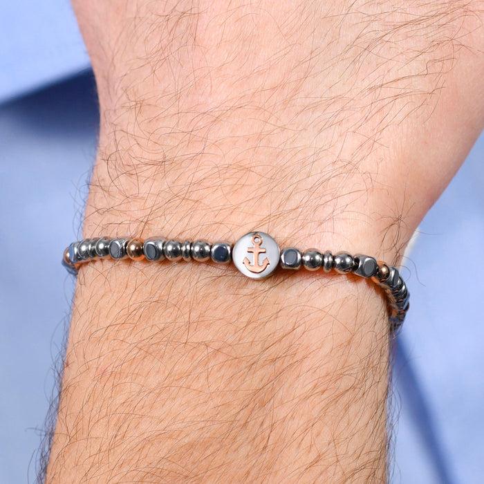 MEN'S BRACELET IN STEEL ANCHOR IP ROSE GOLD