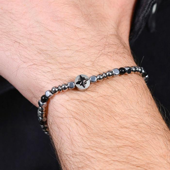 MEN'S BRACELET IN STEEL WIND ROSE IP BLACK