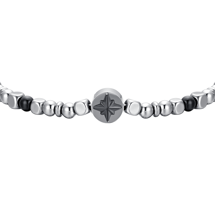 MEN'S BRACELET IN STEEL WIND ROSE IP BLACK