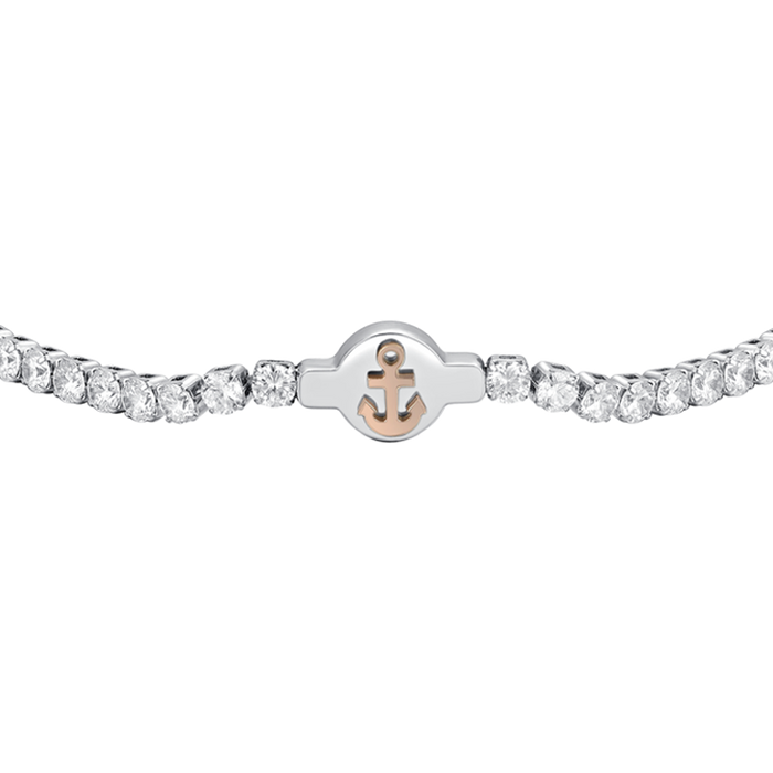 MEN'S TENNIS BRACELET IN STEEL WITH WHITE ZIRCONIA