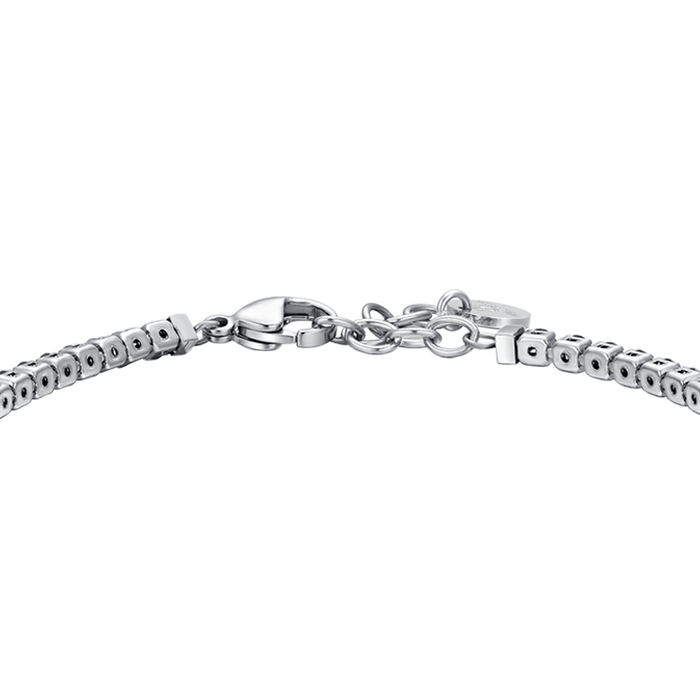 MEN'S TENNIS BRACELET IN STEEL WITH BLACK ZIRCONIA