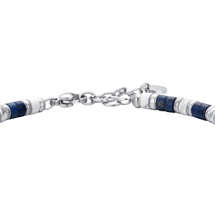 MEN'S BRACELET IN STEEL WITH LAPIS STONES
