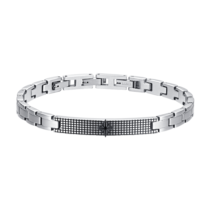 MEN'S BRACELET IN STEEL WIND ROSE IP BLACK