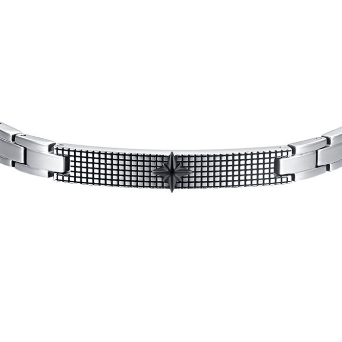 MEN'S BRACELET IN STEEL WIND ROSE IP BLACK
