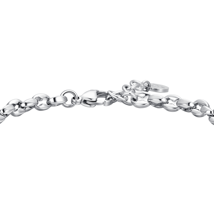 MEN'S BRACELET IN STEEL CROSS AND BLACK ZIRCONIA