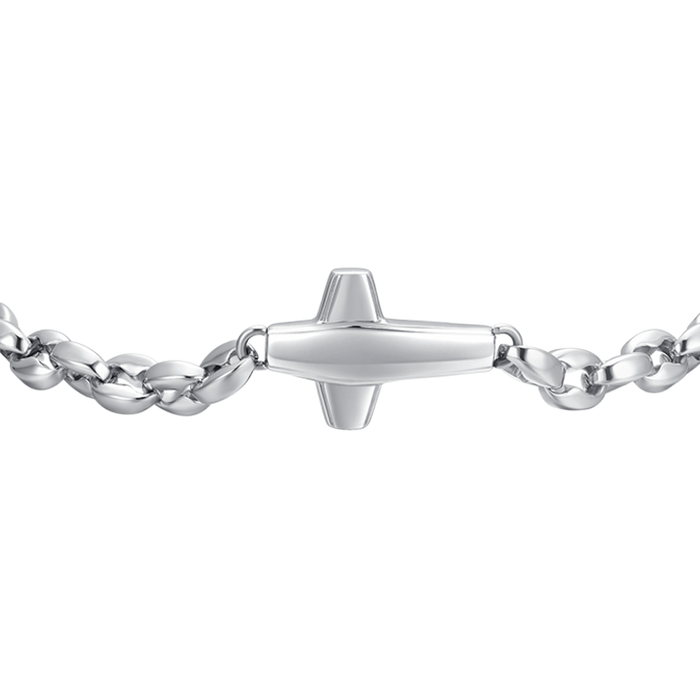 MEN'S STEEL BRACELET WITH CROSS