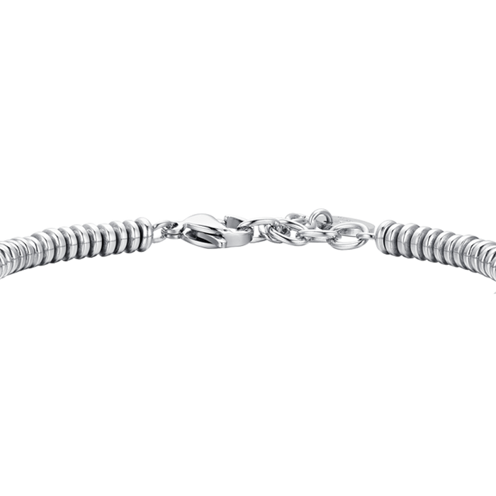 MEN'S BRACELET IN STEEL HEMATITE SILVER AND BLACK