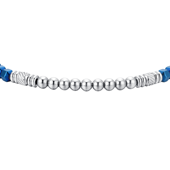 MEN'S BRACELET IN STEEL EMATIVE SILVER AND BLUE
