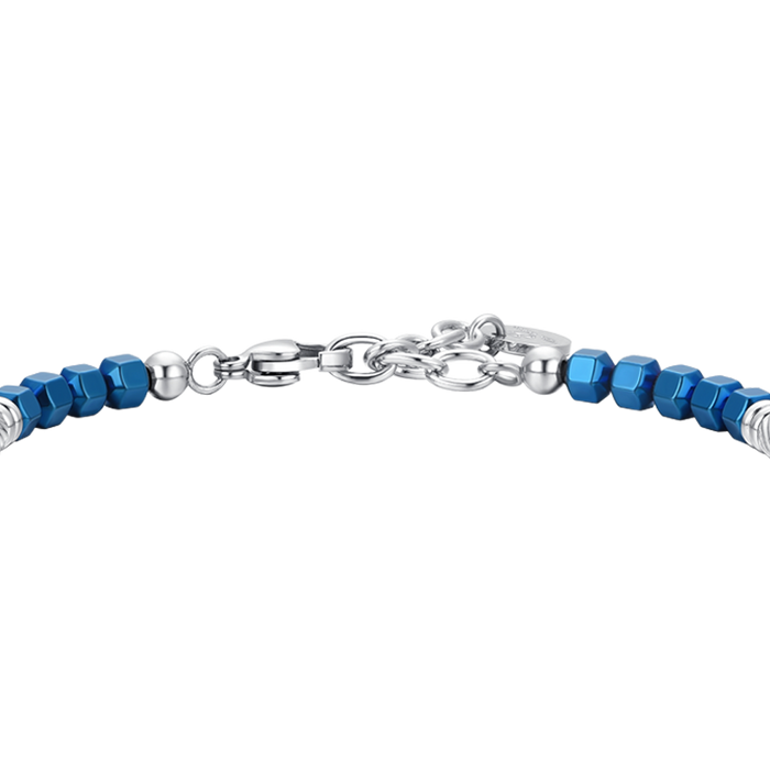 MEN'S BRACELET IN STEEL EMATIVE SILVER AND BLUE