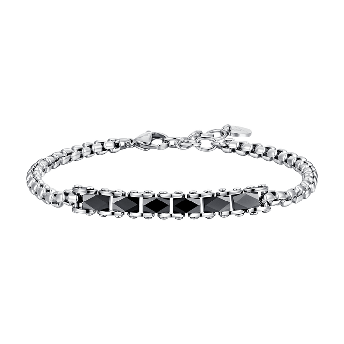 BRACELET HOMME EN ACIER AVEC ÉLÉMENTS CENTRAUX