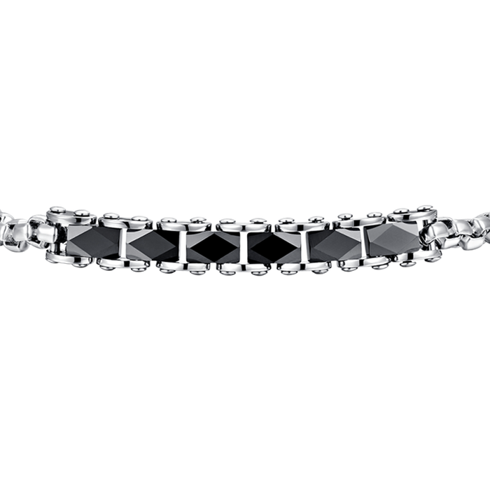 BRACELET HOMME EN ACIER AVEC ÉLÉMENTS CENTRAUX