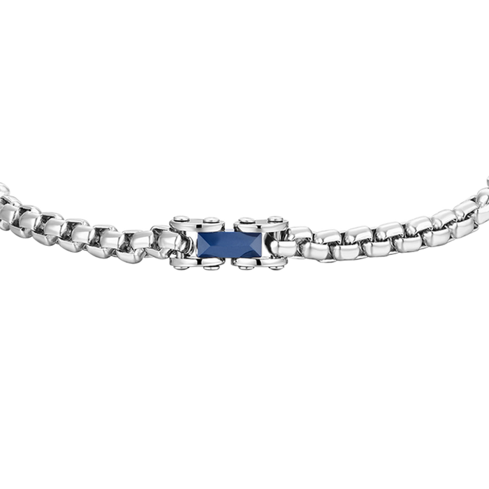 MEN'S BRACELET IN STEEL WITH BLUE CERAMIC ELEMENTS