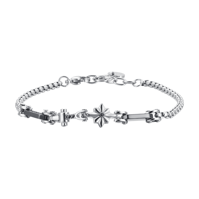MEN'S BRACELET IN STEEL AND CERAMIC WITH WIND ROSE