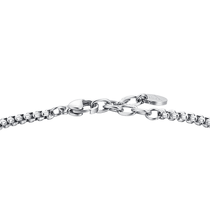 BRACELET HOMME EN ACIER ANCRE ET CRISTAL NOIR