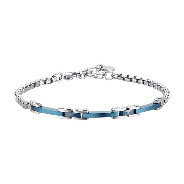 MEN'S BRACELET IN STEEL AND BLUE CERAMIC