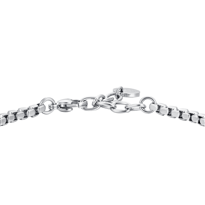 BRACELET HOMME EN ACIER ET ÉLÉMENTS EN CÉRAMIQUE NOIRE
