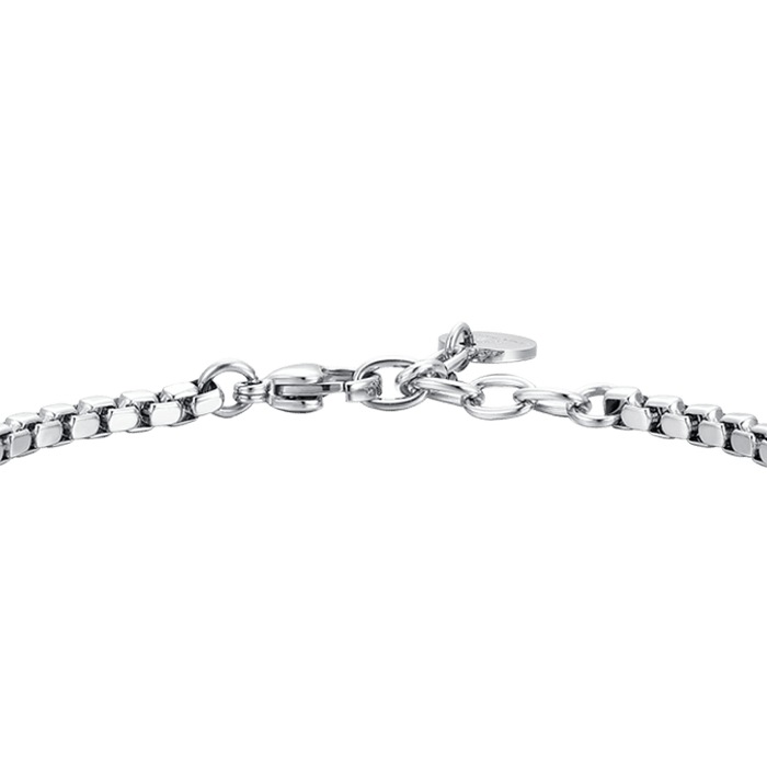 BRACELET HOMME EN PLAQUE D'ACIER ET ZIRCONE BLANC