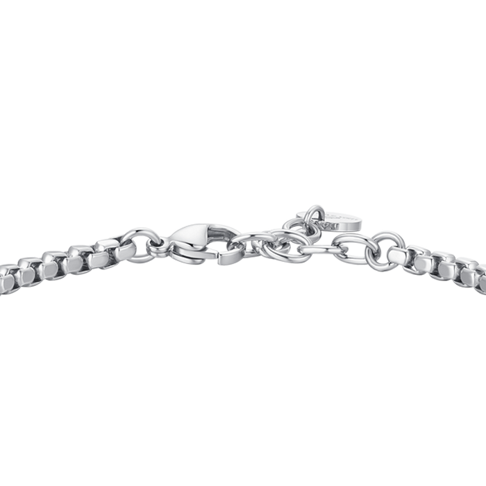 BRACCIALE UOMO IN ACCIAIO CON ANCORA ED ELEMENTI IN ACCIAIO IP NERO