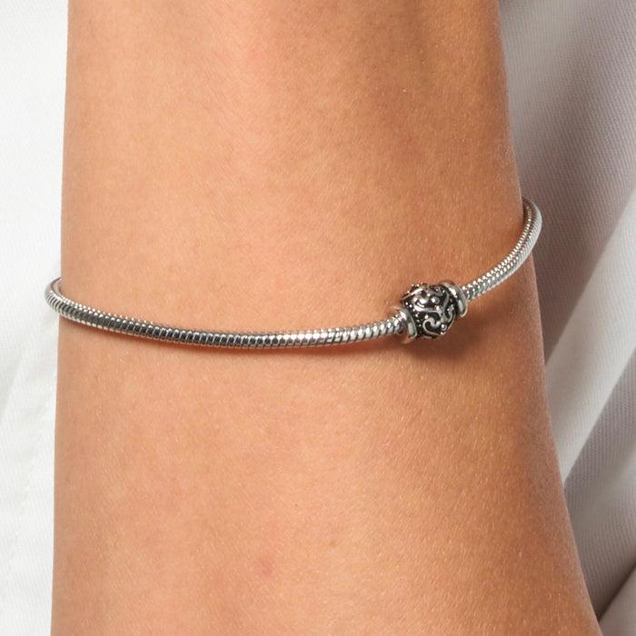 BRACCIALE UOMO IN ACCIAIO CON ELEMENTO CON SMALTO NERO