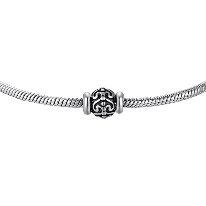 BRACCIALE UOMO IN ACCIAIO CON ELEMENTO CON SMALTO NERO