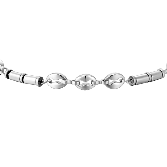 BRACCIALE UOMO IN ACCIAIO CON EMATITE SILVER