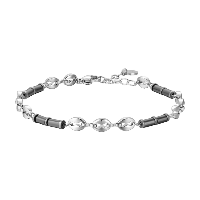 BRACCIALE UOMO IN ACCIAIO CON EMATITE GRIGIA