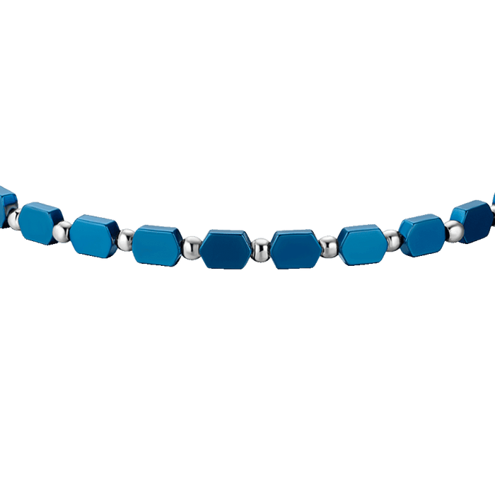 BRACCIALE UOMO IN ACCIAIO CON EMATITE BLU