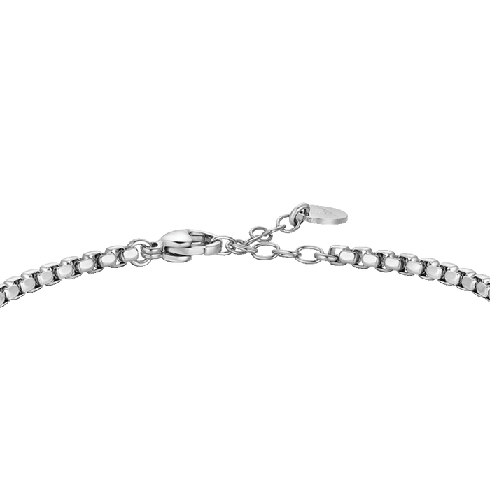 BRACCIALE TENNIS UOMO IN ACCIAIO CON ROSA DEI VENTI IP ROSE E ZIRCONI NERI