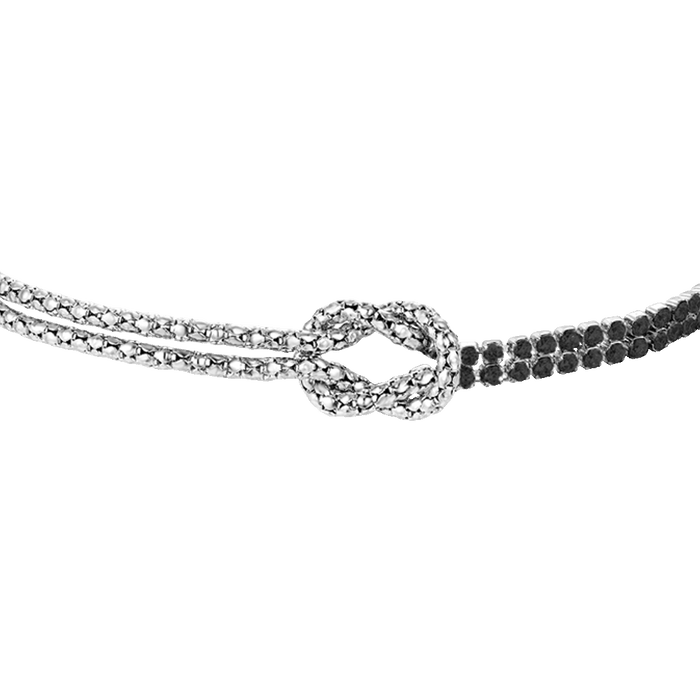 BRACCIALE UOMO IN ACCIAIO CON NODO E ZIRCONI NERI