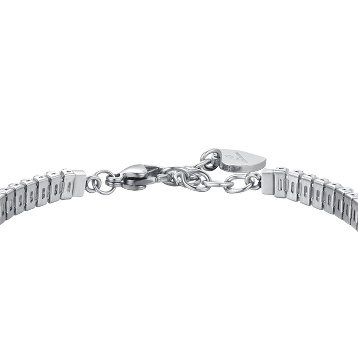 WOMEN'S TENNIS BRACELET IN STEEL WITH WHITE BAGUETTE CRYSTALS