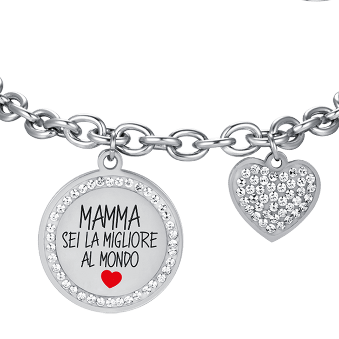 BRACCIALE DONNA IN ACCIAIO MAMMA SEI LA MIGLIORE AL MONDO