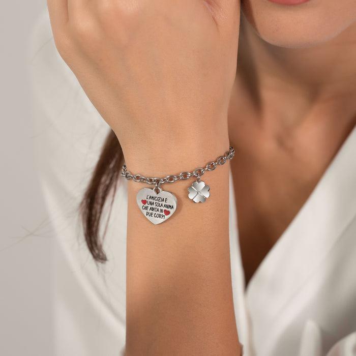 WOMEN'S STEEL BRACELET FRIENDSHIP IS ONE SOUL THAT LIVES IN TWO BODIES