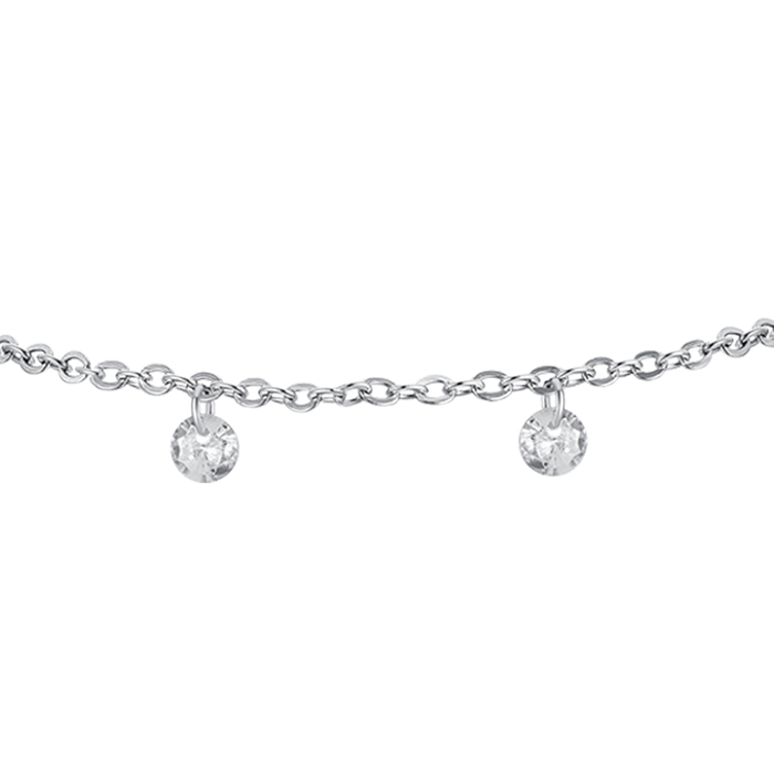 BRACELET FEMME EN ACIER AVEC CRISTAUX BLANCS