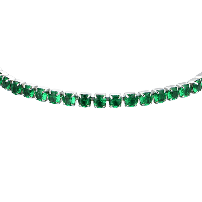 BRACELET DE TENNIS FEMME AVEC CRISTAUX VERTS