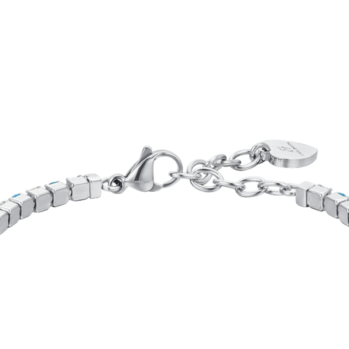 BRACELET DE TENNIS FEMME AVEC CRISTAUX BLEU ET BLANCS