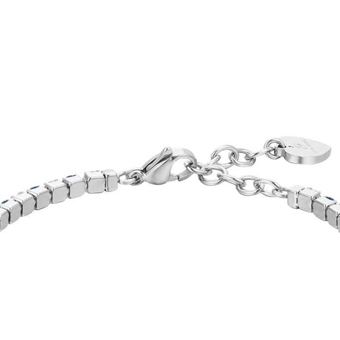 WOMEN'S TENNIS BRACELET WITH BLUE AND WHITE CRYSTALS