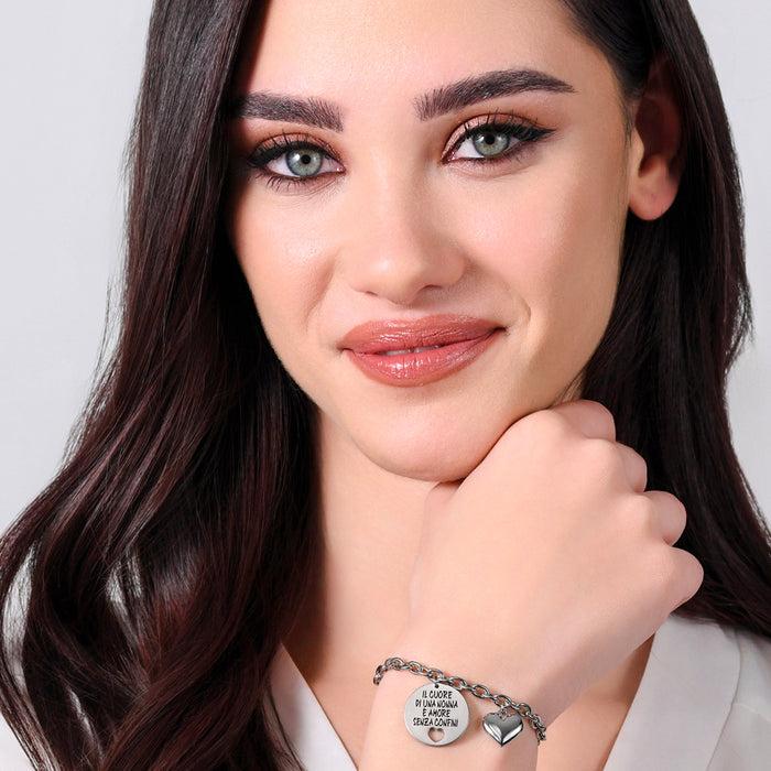 WOMEN'S STEEL BRACELET THE HEART OF A GRANDMOTHER