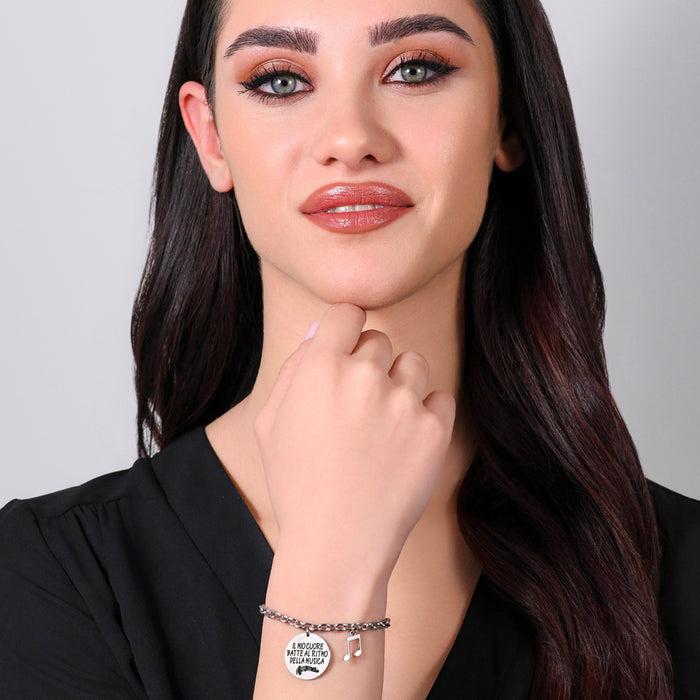 BRACELET FEMME EN ACIER AVEC NOTE DE MUSIQUE