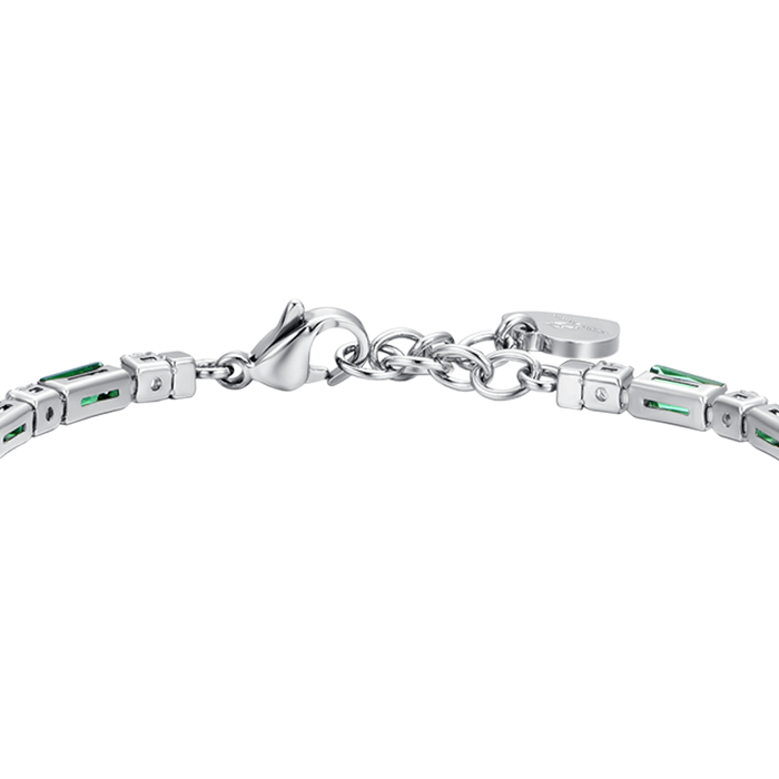 WOMEN'S TENNIS BRACELET IN STEEL WITH GREEN ZIRCONIA