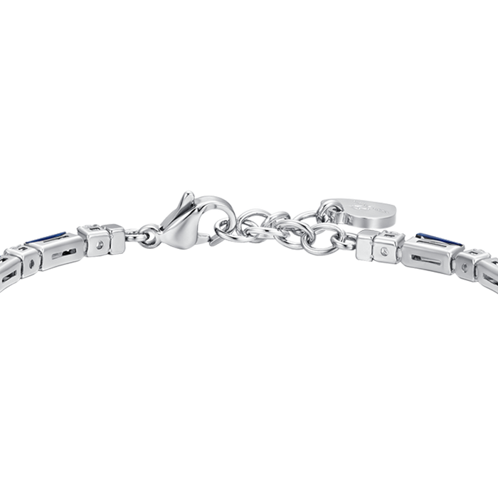 WOMEN'S TENNIS BRACELET IN STEEL WITH BLUE ZIRCONIA